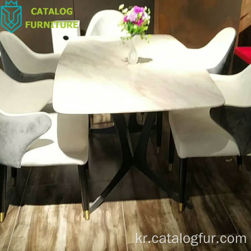 현대 북유럽 심플한 디자인 식당 가구 대리석 테이블 표면 식탁